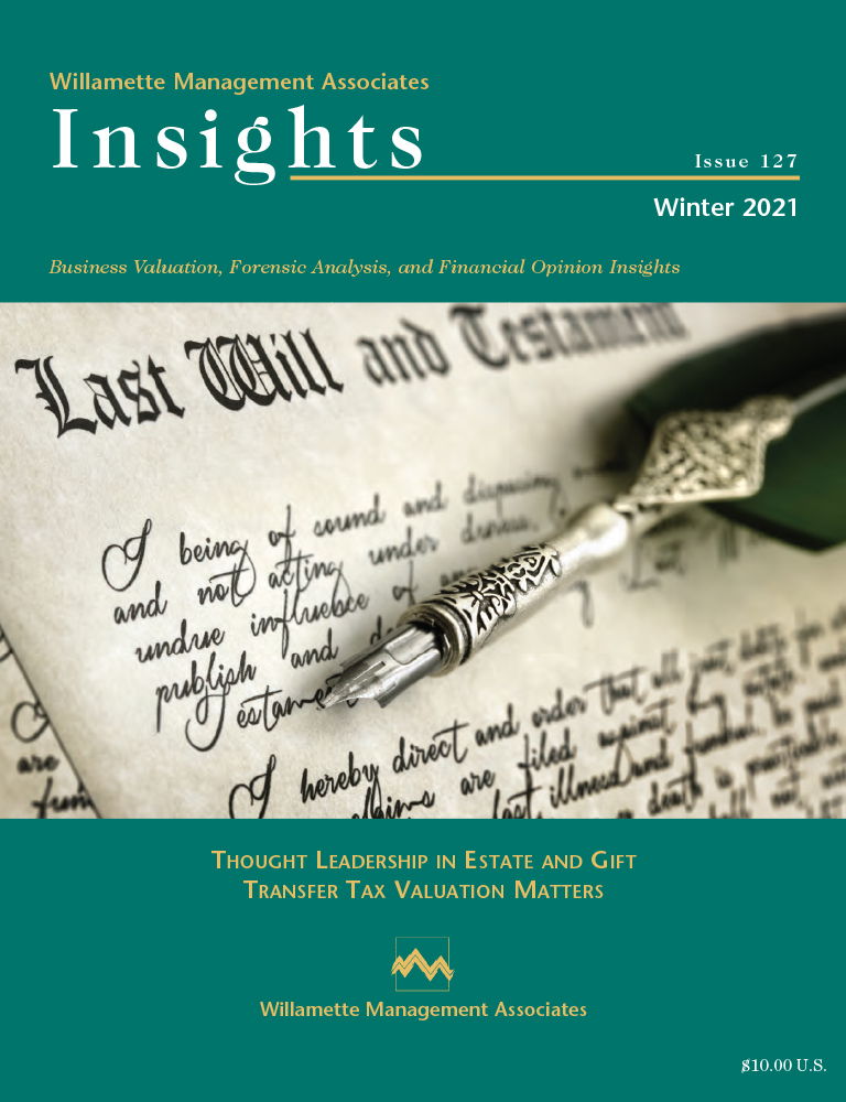 Willamette Management Associates Winter 2021 Insights cover page