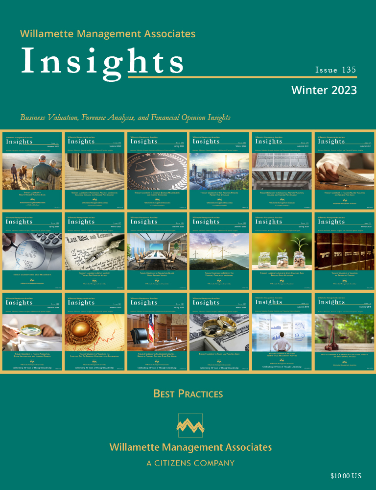 Willamette Management Associates Winter 2023 Insights cover page